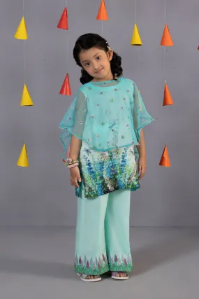 2 Piece - Embroidered Net Suit