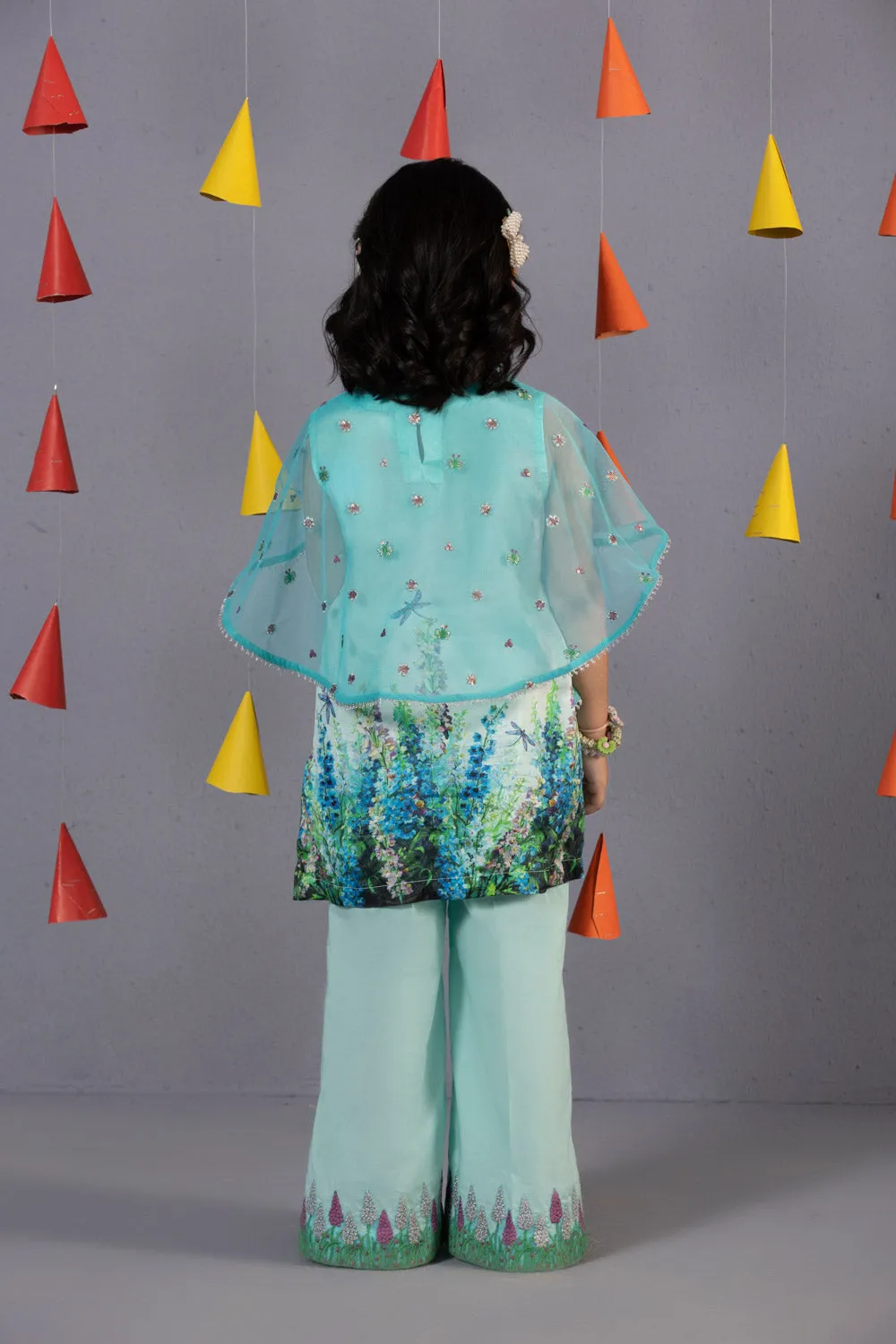2 Piece - Embroidered Net Suit