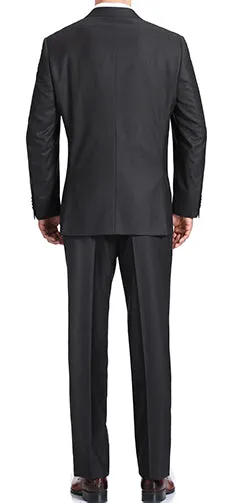 (36R, 40L, 42R, 52L) 100% Virgin Wool Regular Fit Charcoal Suit