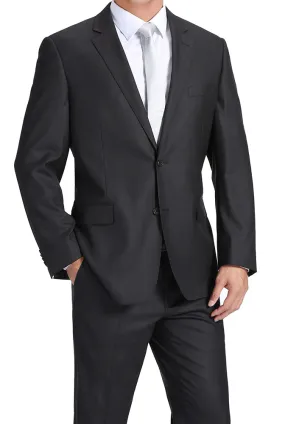 (36R, 40L, 42R, 52L) 100% Virgin Wool Regular Fit Charcoal Suit