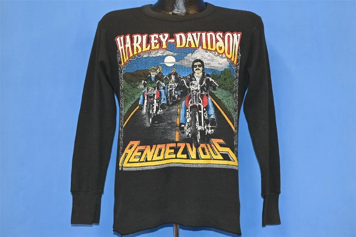 80s Harley-Davidson Rendezvous Waffle Thermal t-shirt Medium