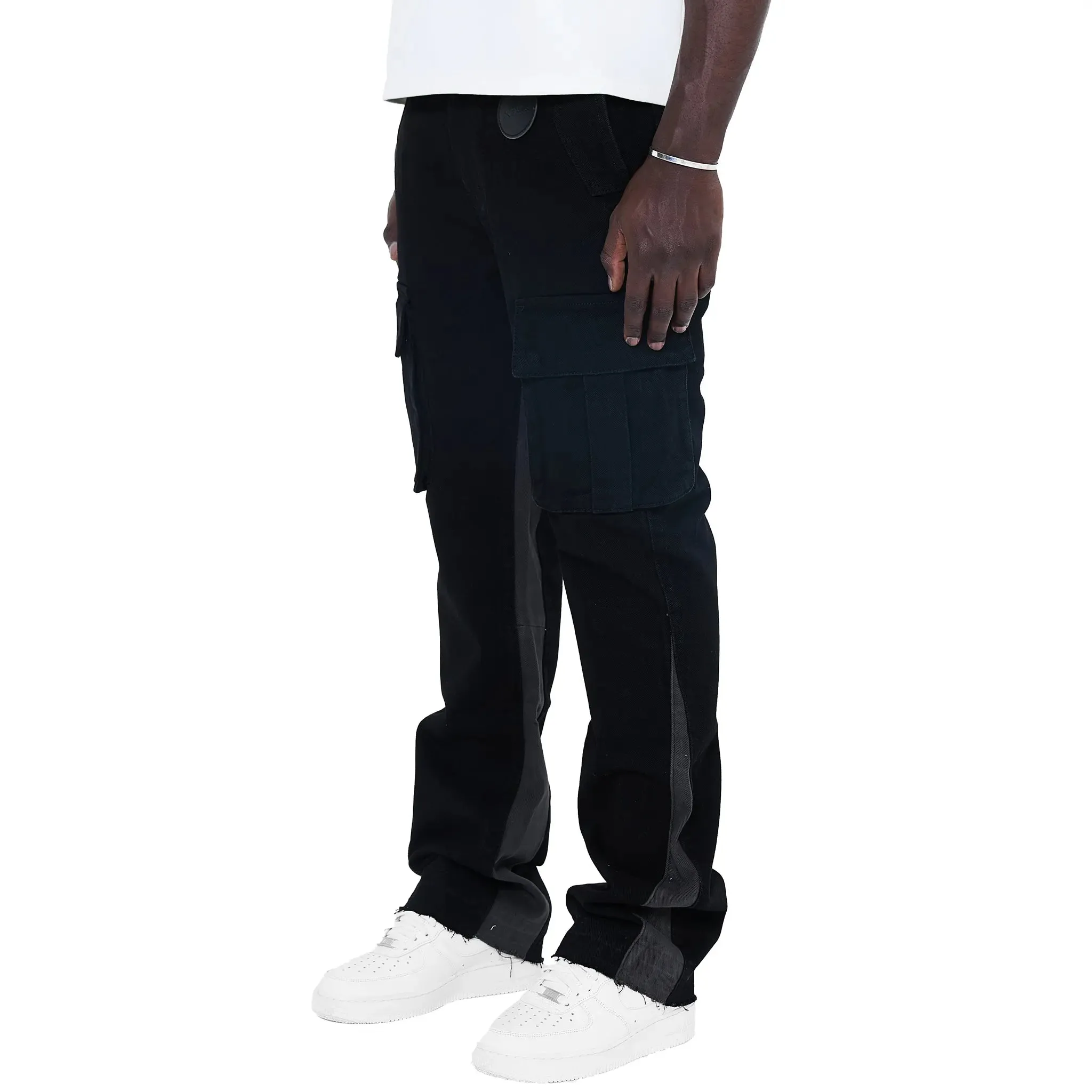 Amicci Renzo Flare Cargo Pants Black