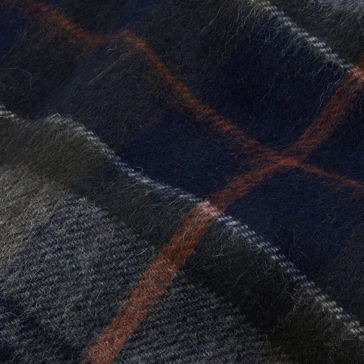 Barbour Unisex Brack Patchwork Tartan Scarf In Navy/Ginger