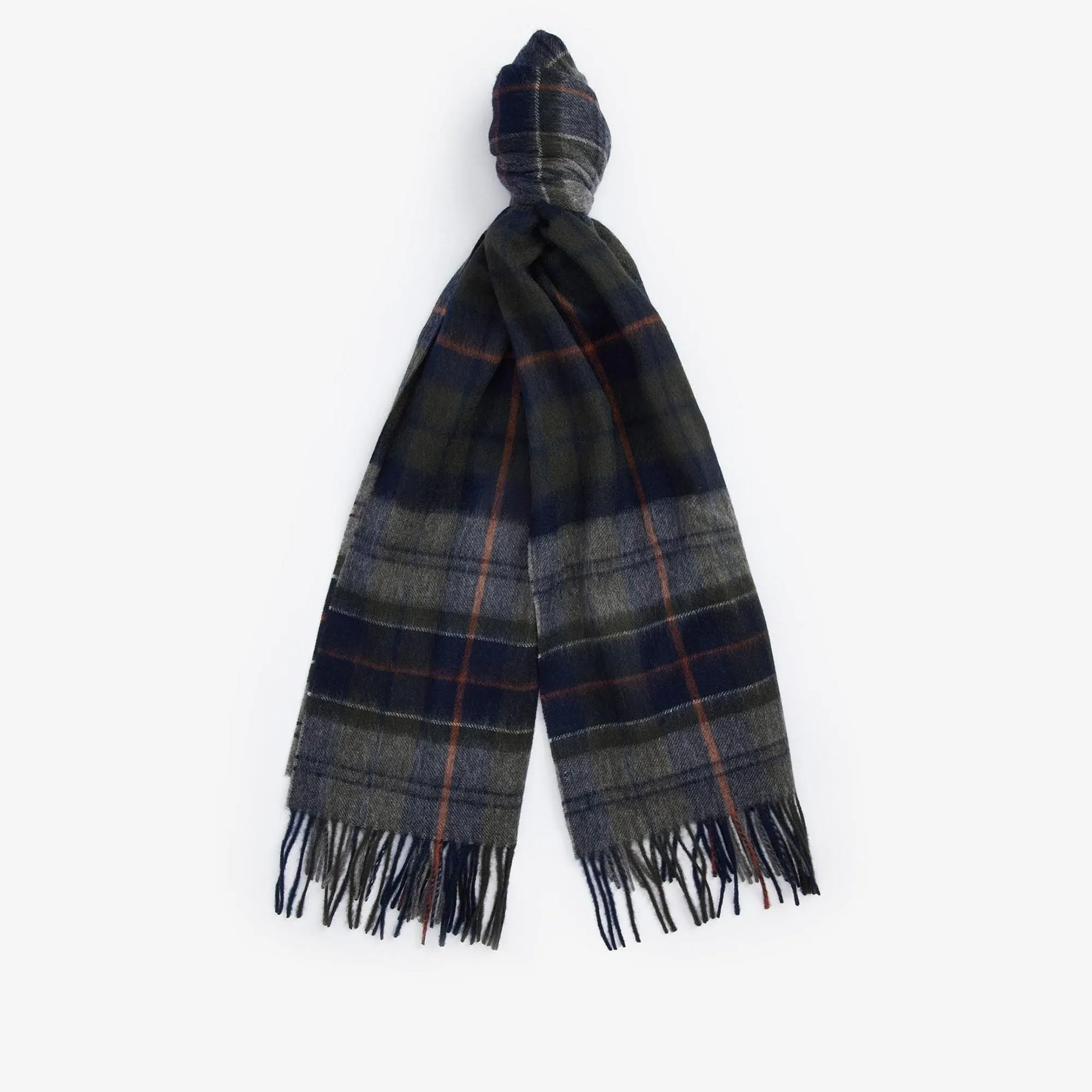 Barbour Unisex Brack Patchwork Tartan Scarf In Navy/Ginger