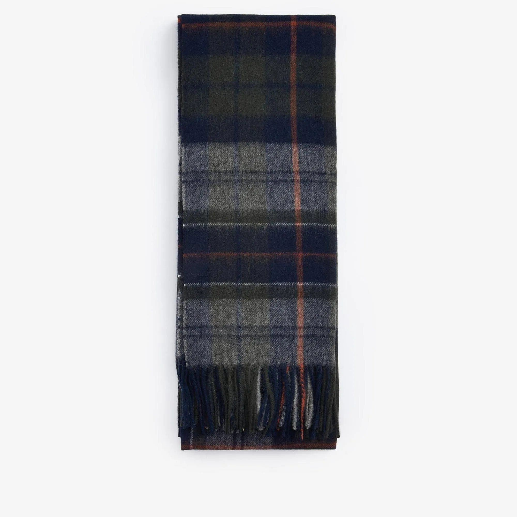 Barbour Unisex Brack Patchwork Tartan Scarf In Navy/Ginger