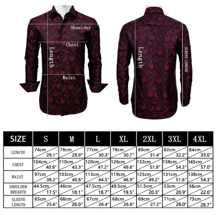 Barry.wang Black Floral Silk Men's Shirt