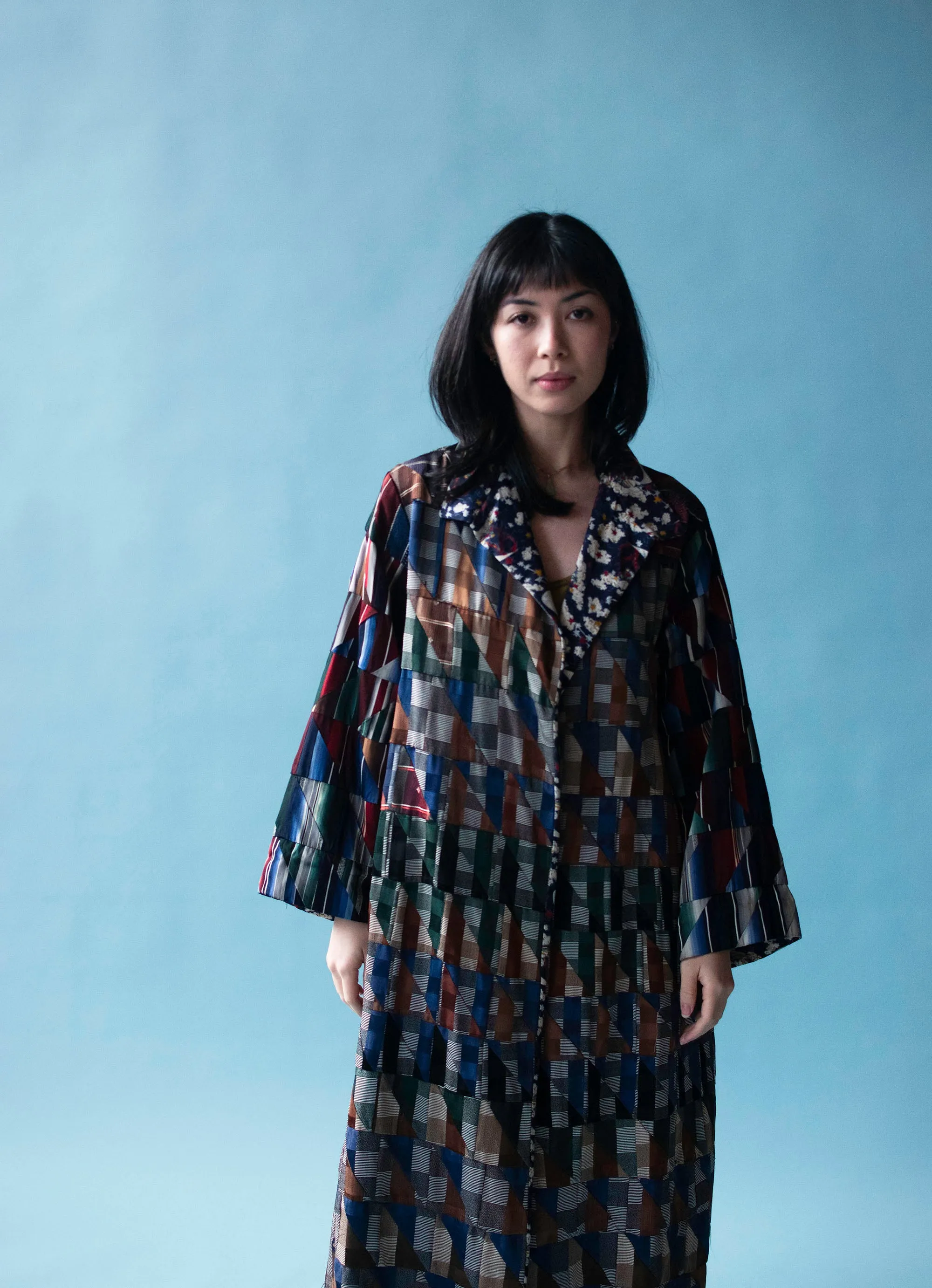 Bespoke Patchwork Tie / Celestial print  Coat