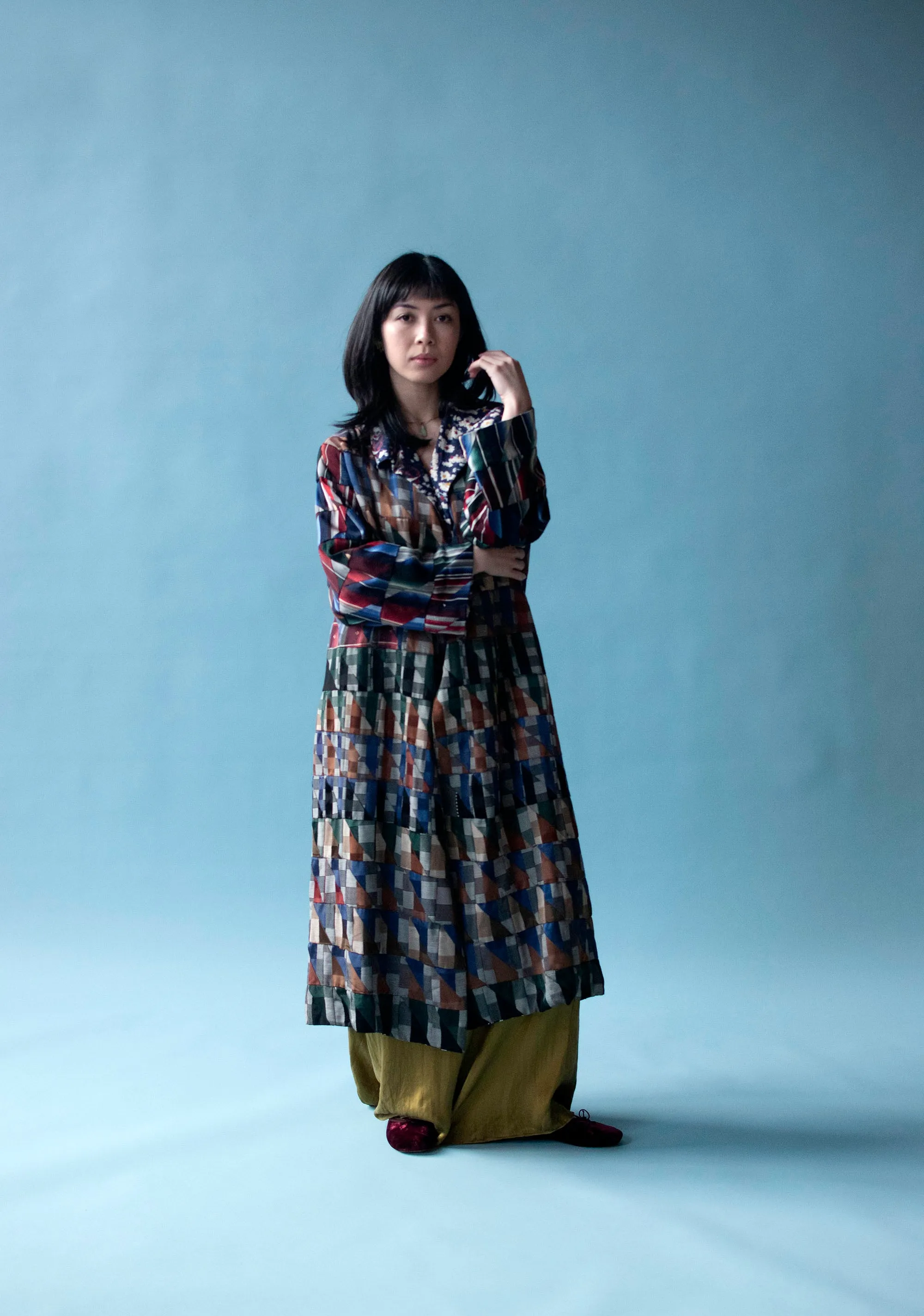 Bespoke Patchwork Tie / Celestial print  Coat