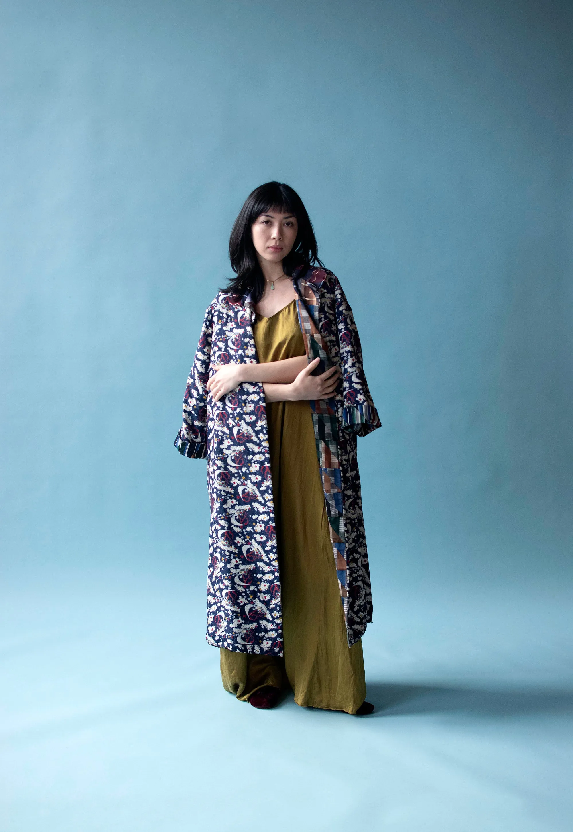 Bespoke Patchwork Tie / Celestial print  Coat