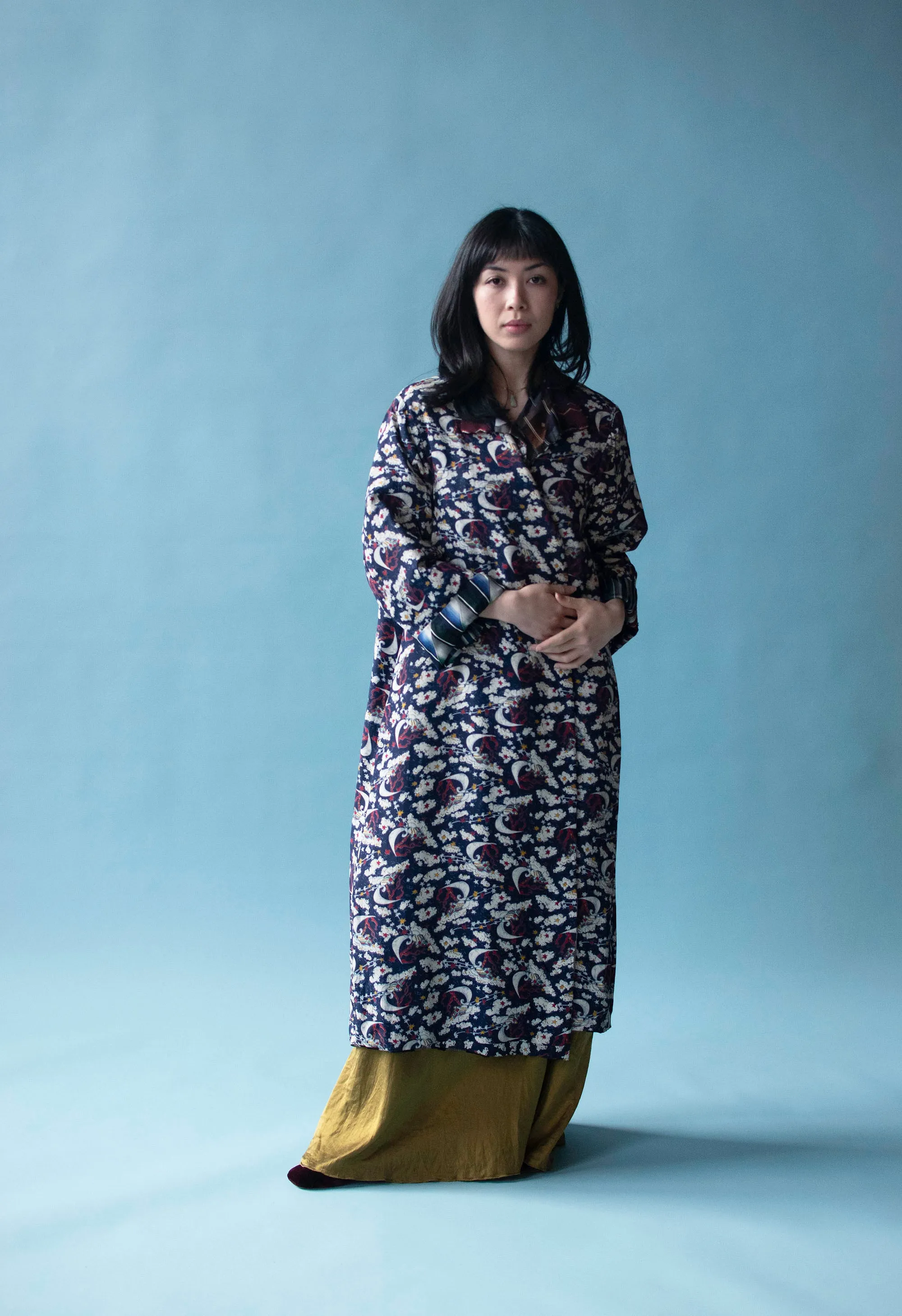 Bespoke Patchwork Tie / Celestial print  Coat