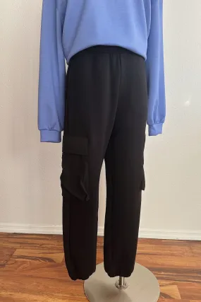 Black Scuba Cargo Sweatpants