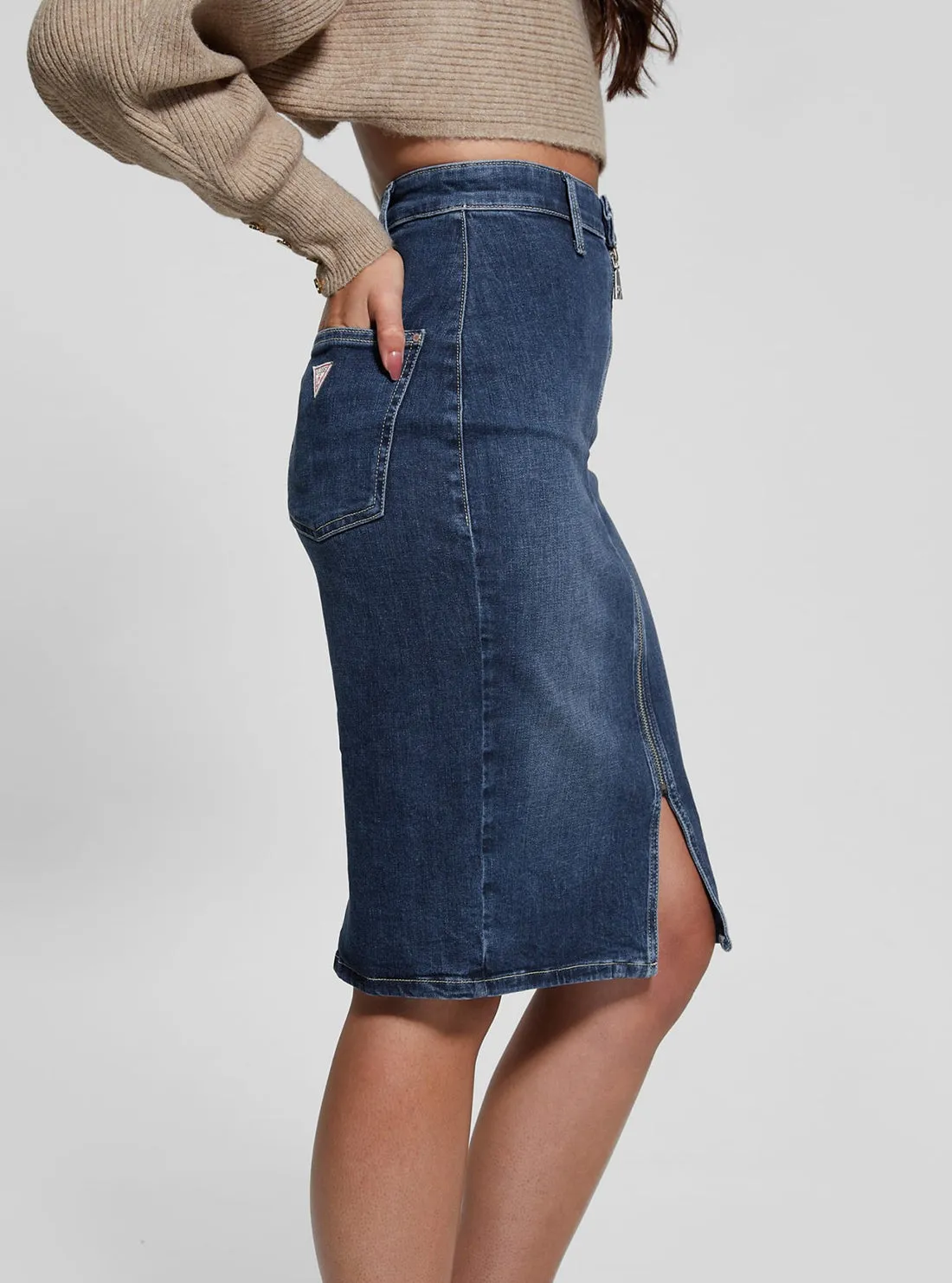 Blue Denim Flo Midi Skirt