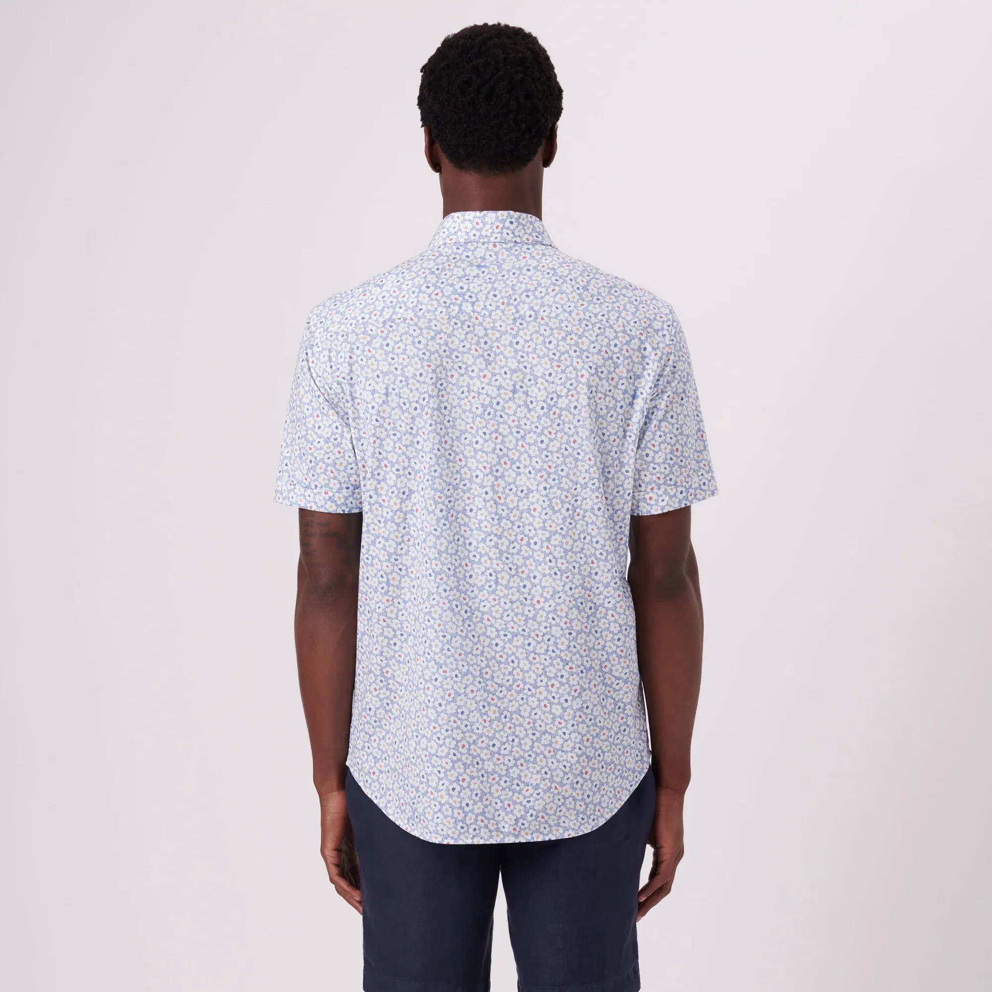 Bugatchi - Short Sleeve Shirt - Miles Floral Print OoohCotton Tech - 8 Way Stretch - Modern Fit - BF9524f40
