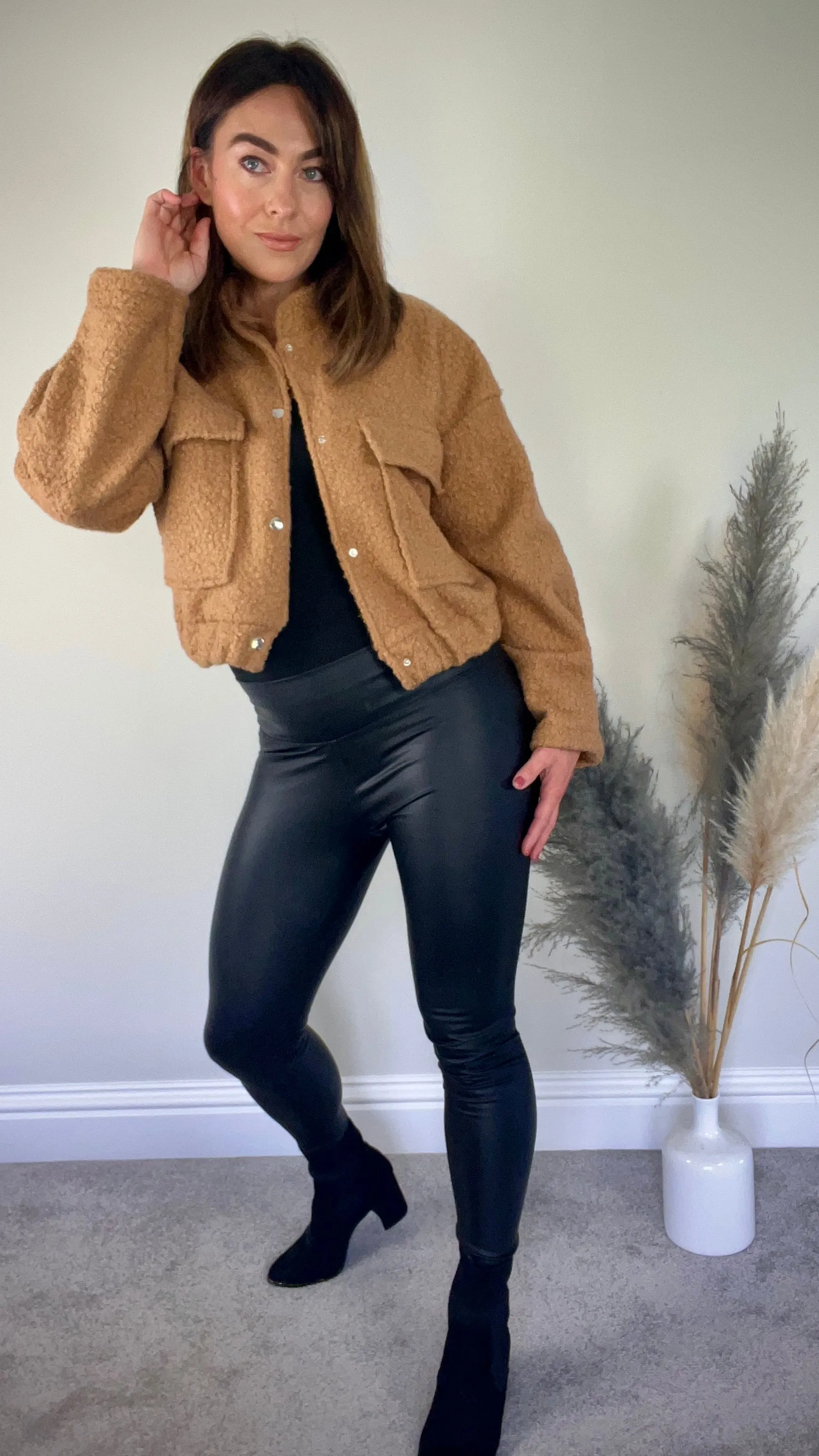 CAMEL TEXTURED BOMBER JACKET