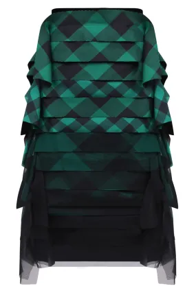 CHECK PRINT MIDI SKIRT