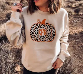 Cheetah Monogram Pumpkin Sweatshirt