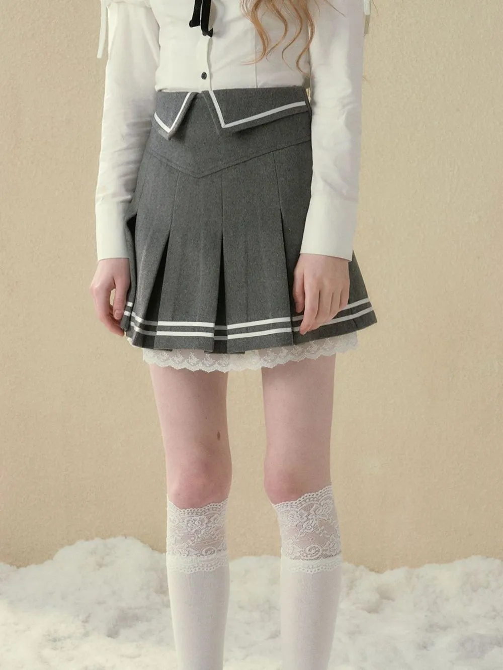 College Pleats Short Skirt