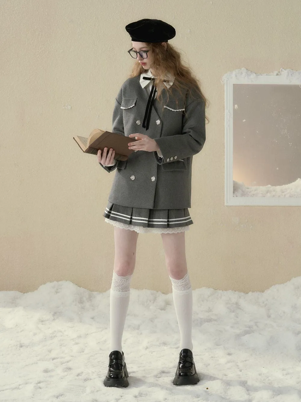 College Pleats Short Skirt