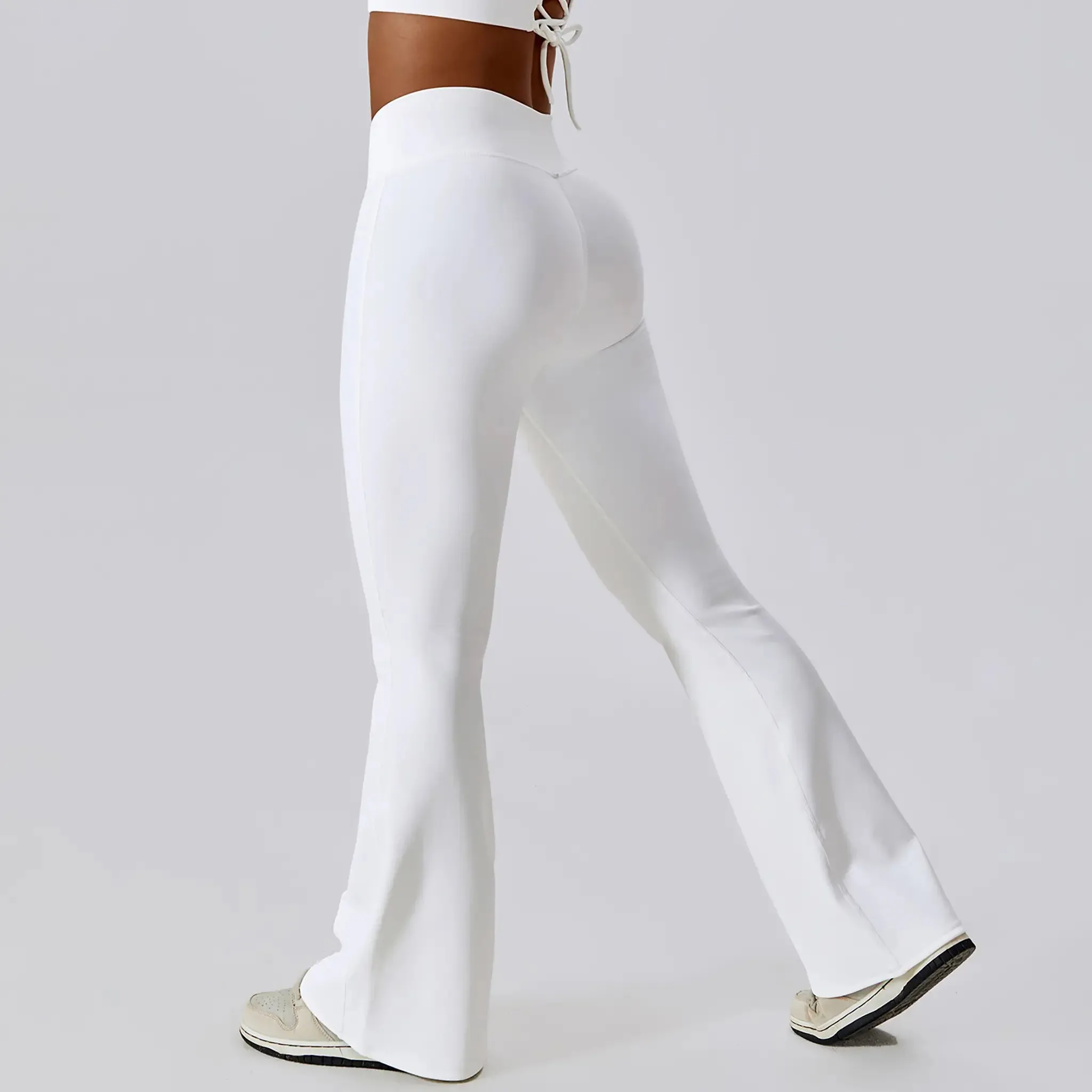 Cross High Waist Yoga Sports Bell-bottom Pants