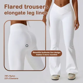 Cross High Waist Yoga Sports Bell-bottom Pants