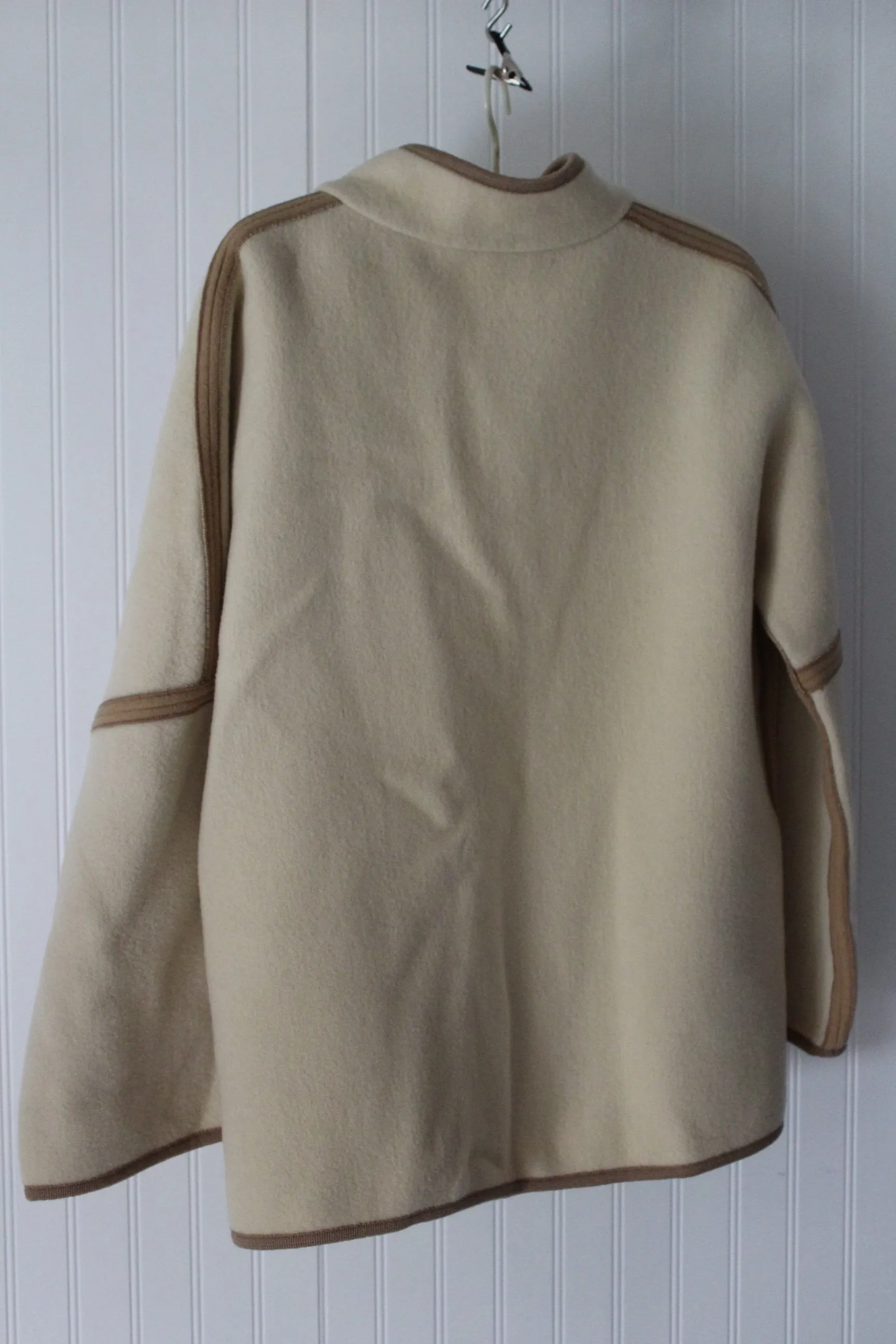 Cuddlecoat Wool Turnaround Jacket Reversible Cream Tan - Medium