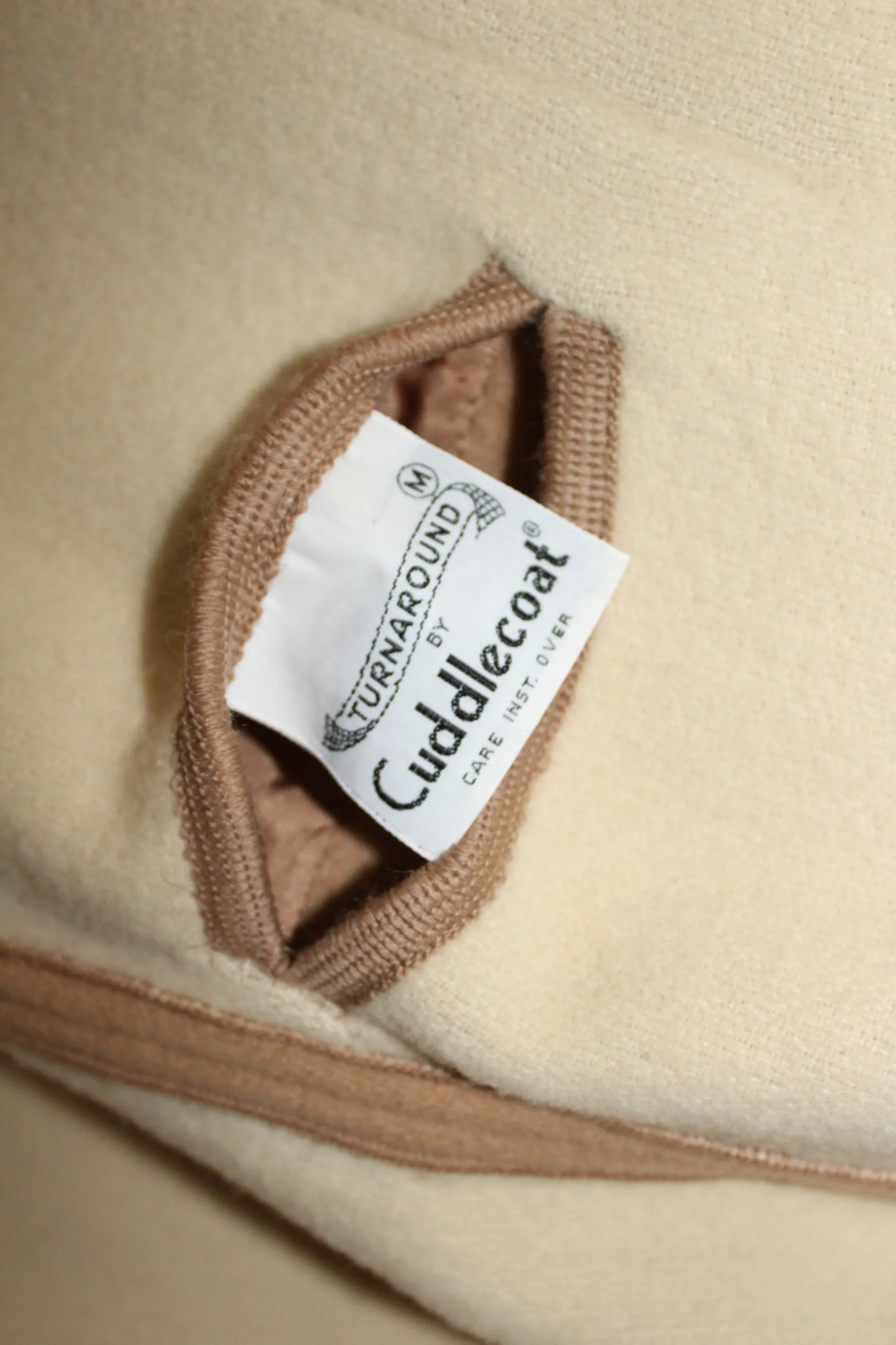 Cuddlecoat Wool Turnaround Jacket Reversible Cream Tan - Medium