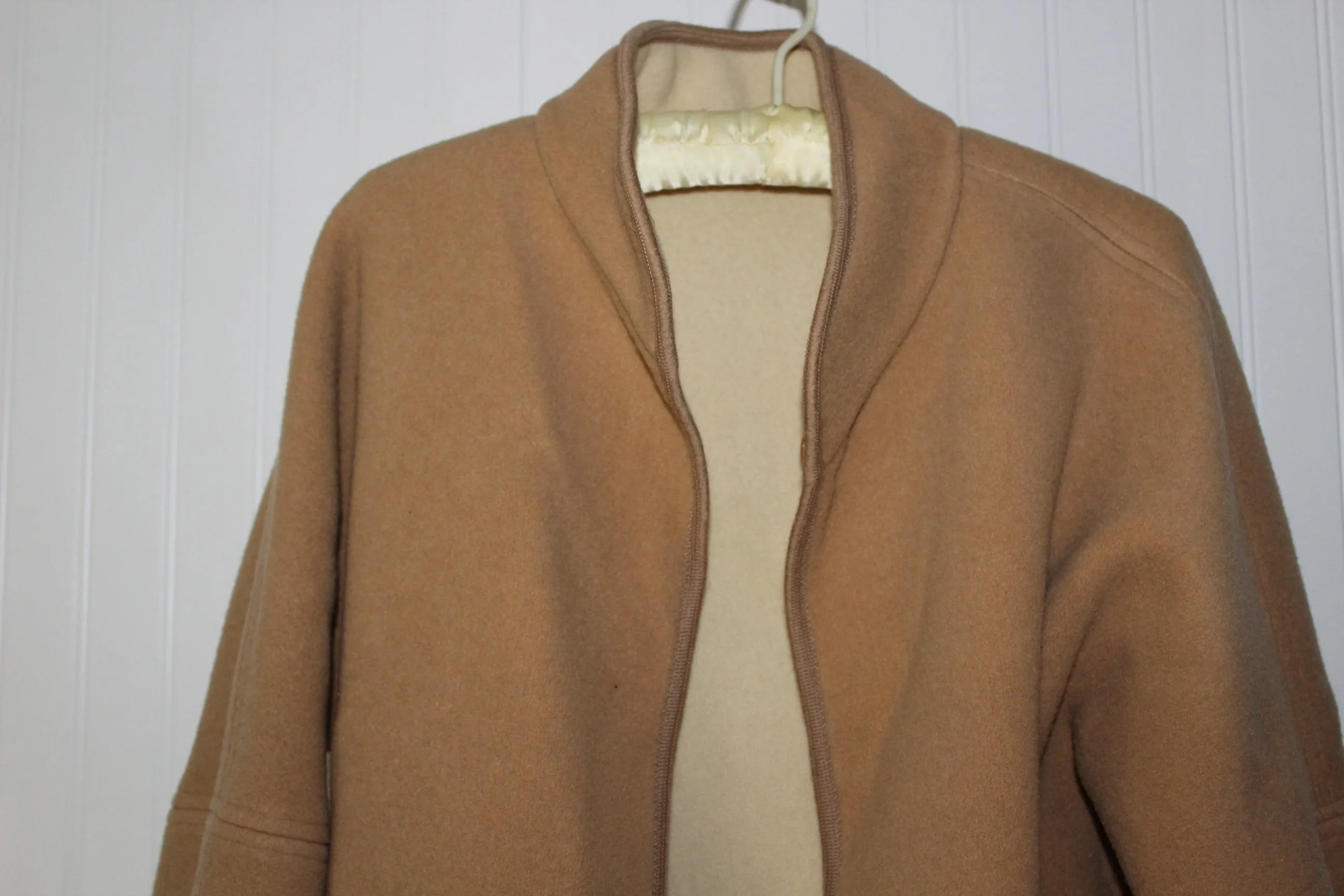 Cuddlecoat Wool Turnaround Jacket Reversible Cream Tan - Medium
