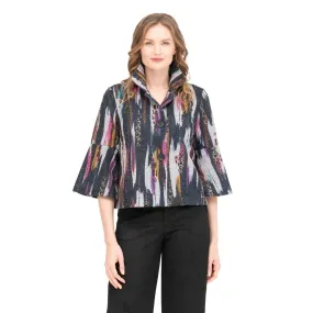 DAMEE CHEETAH BRUSH STROKE CROPPED JKT - 4944 - MLT