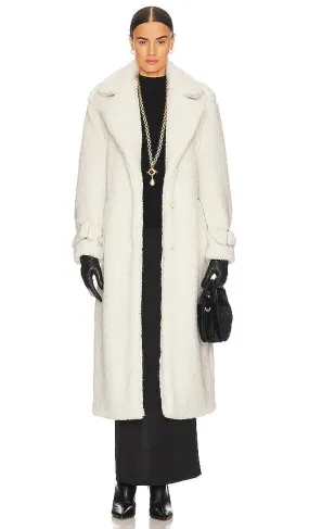 Ena Pelly Harri Oversized Teddy Coat in Cream