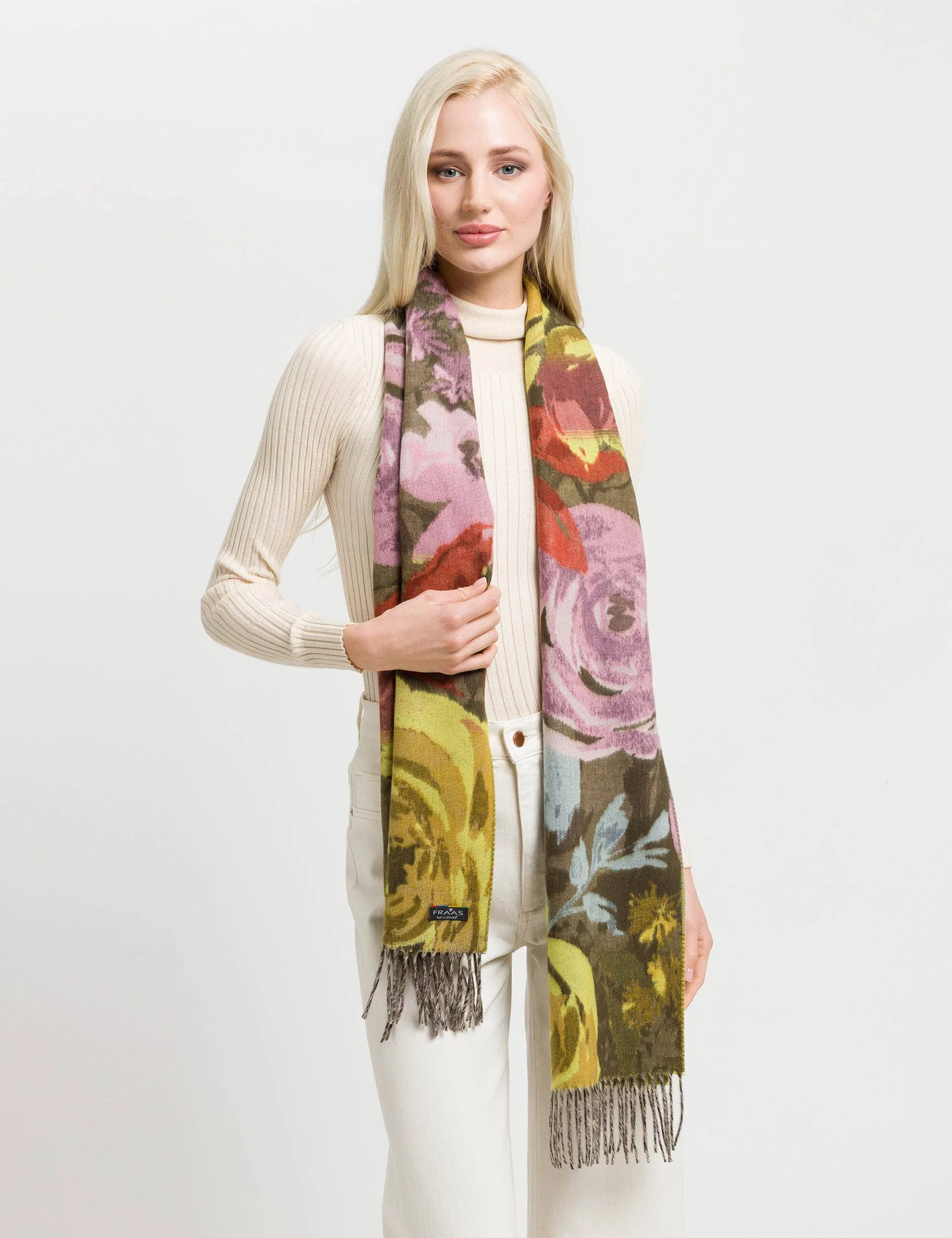 FRAAS - The Scarf Company - Romantic Roses Cashmink: Chinchilla