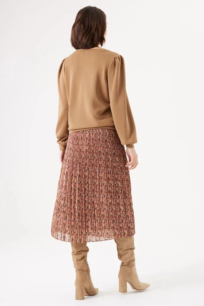 GARCIA WOMEN'S PLEATED MIDI SKIRT WITH ALLOVER PRINT