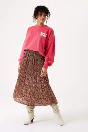 GARCIA WOMEN'S PLEATED MIDI SKIRT WITH ALLOVER PRINT