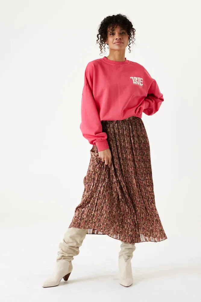 GARCIA WOMEN'S PLEATED MIDI SKIRT WITH ALLOVER PRINT