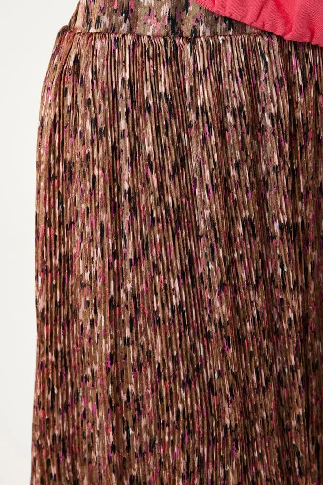 GARCIA WOMEN'S PLEATED MIDI SKIRT WITH ALLOVER PRINT