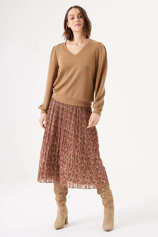 GARCIA WOMEN'S PLEATED MIDI SKIRT WITH ALLOVER PRINT