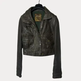 Genuine Leather Women's Cropped Jacket