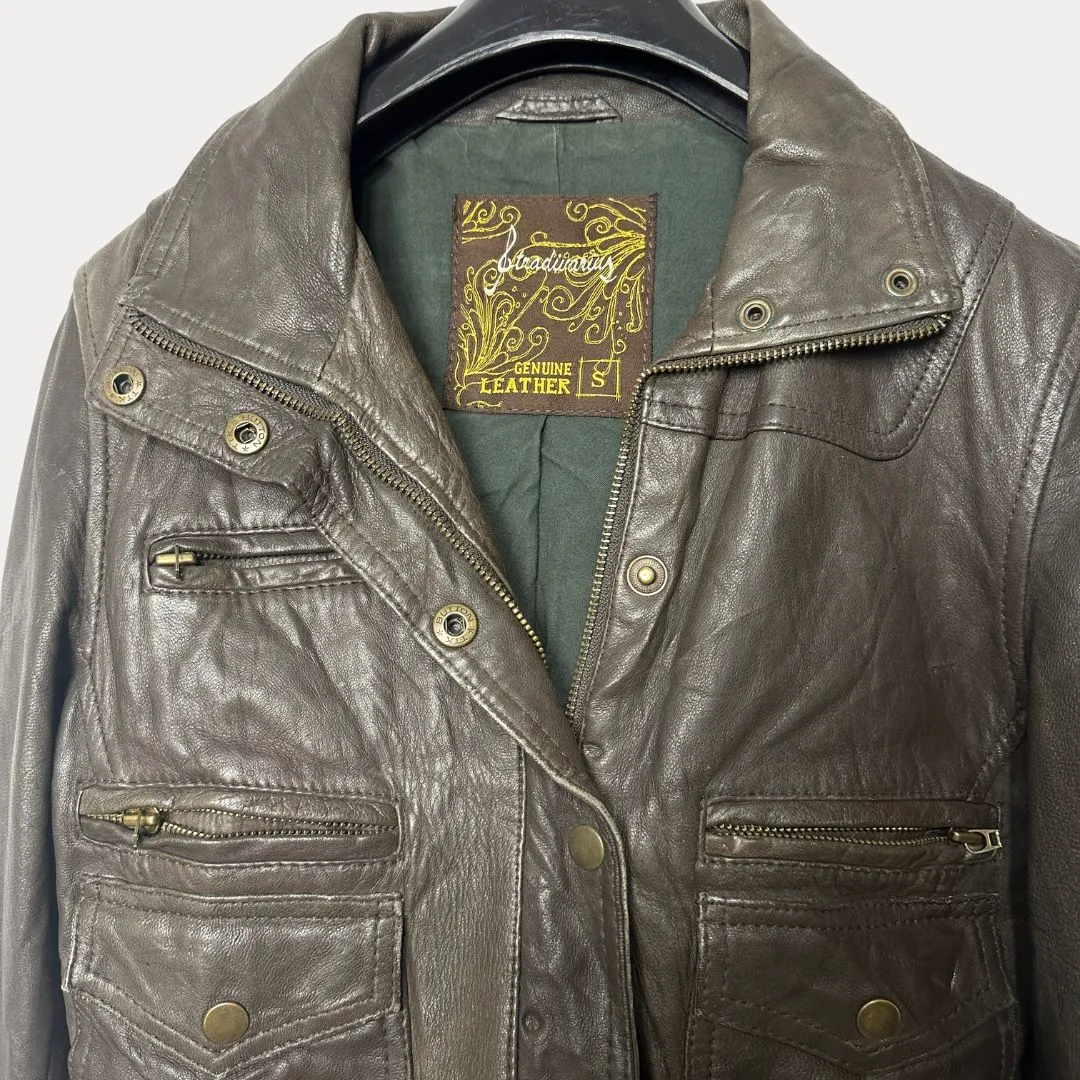 Genuine Leather Women's Cropped Jacket