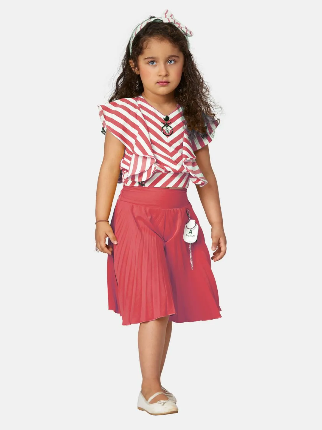 Girls Black Regular Culotte With Top 13385