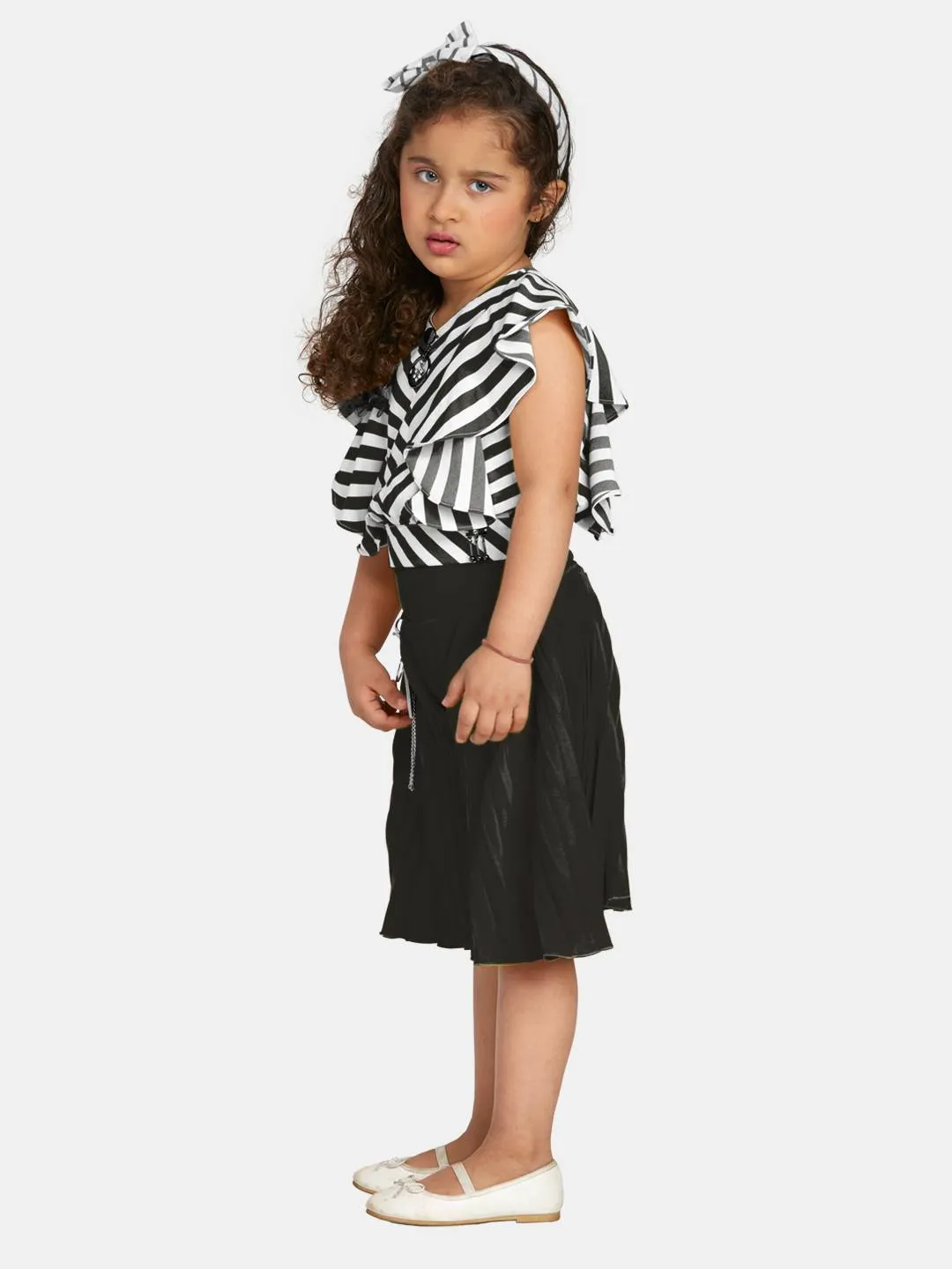 Girls Black Regular Culotte With Top 13385