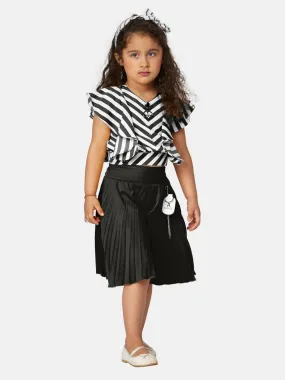 Girls Black Regular Culotte With Top 13385