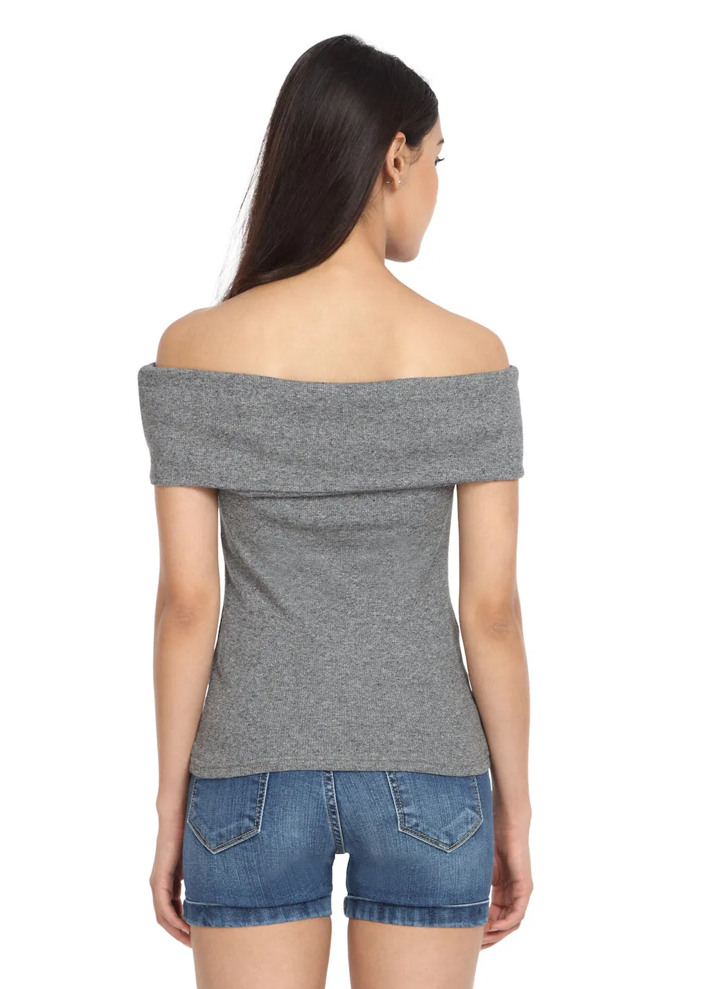 Grey Fold-Over Top