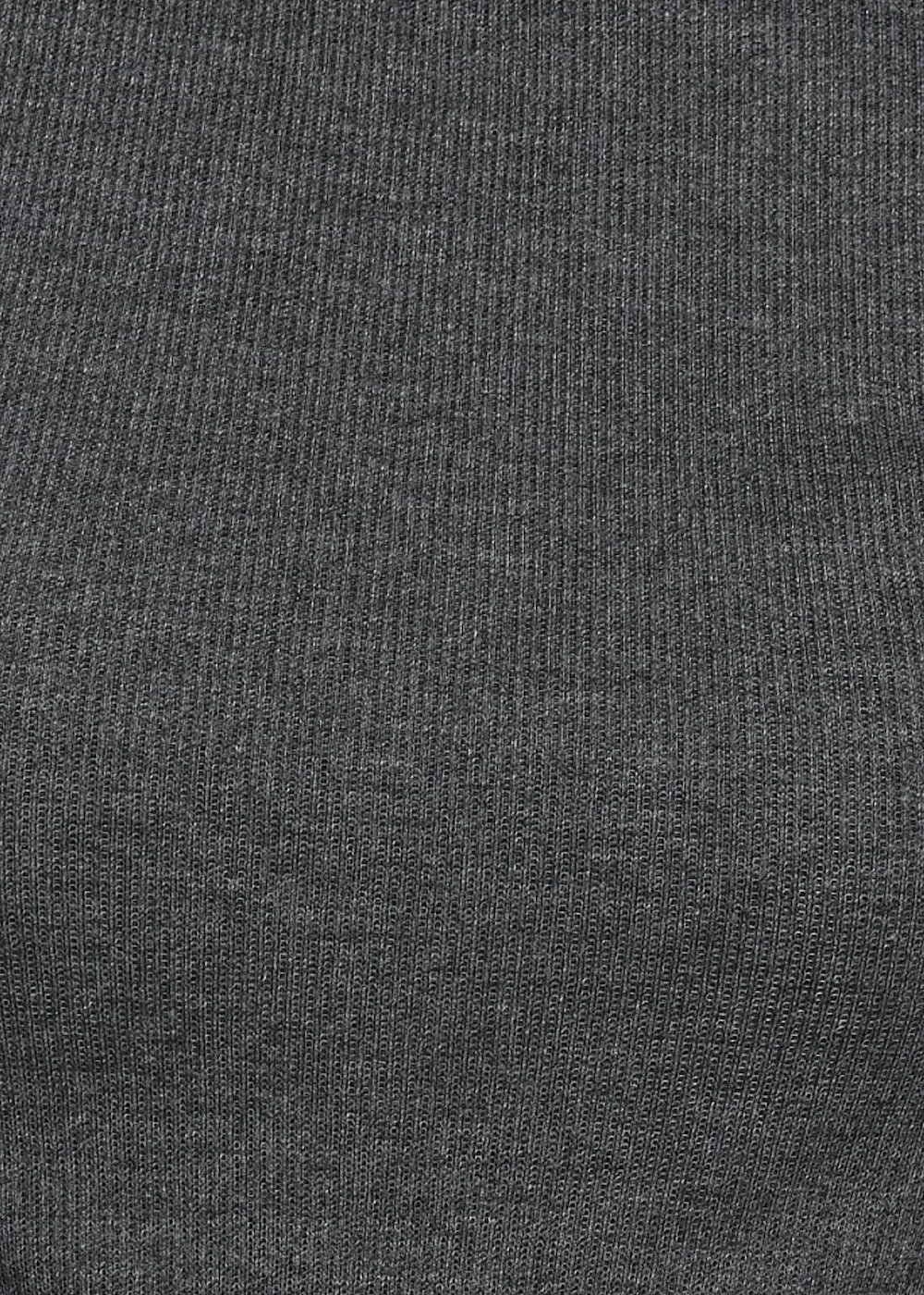 Half Sleeve Ribbed Cold Shoulder Grey Top with a Cross Back