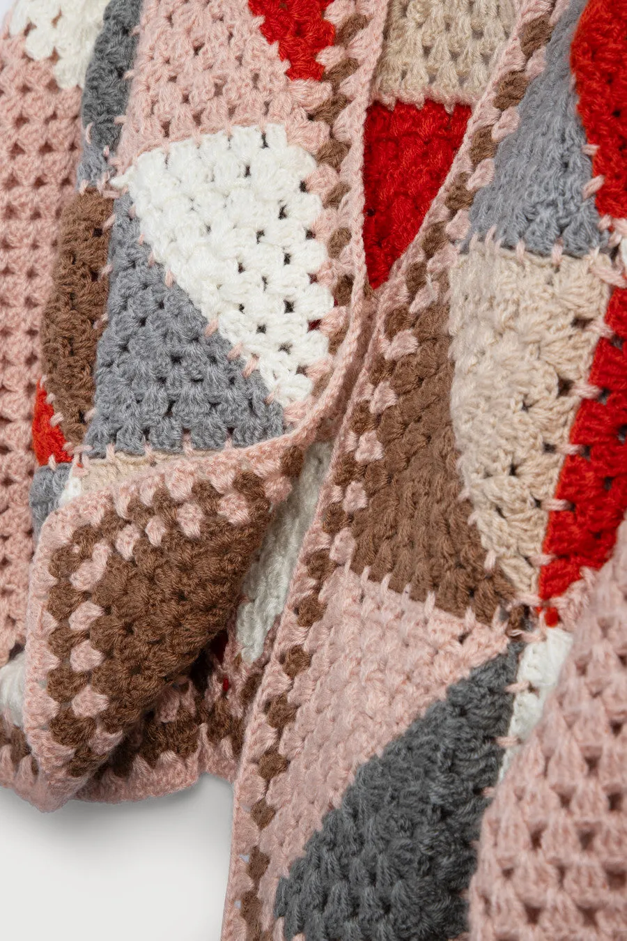 Hand-Crocheted Geometric Short Jacket