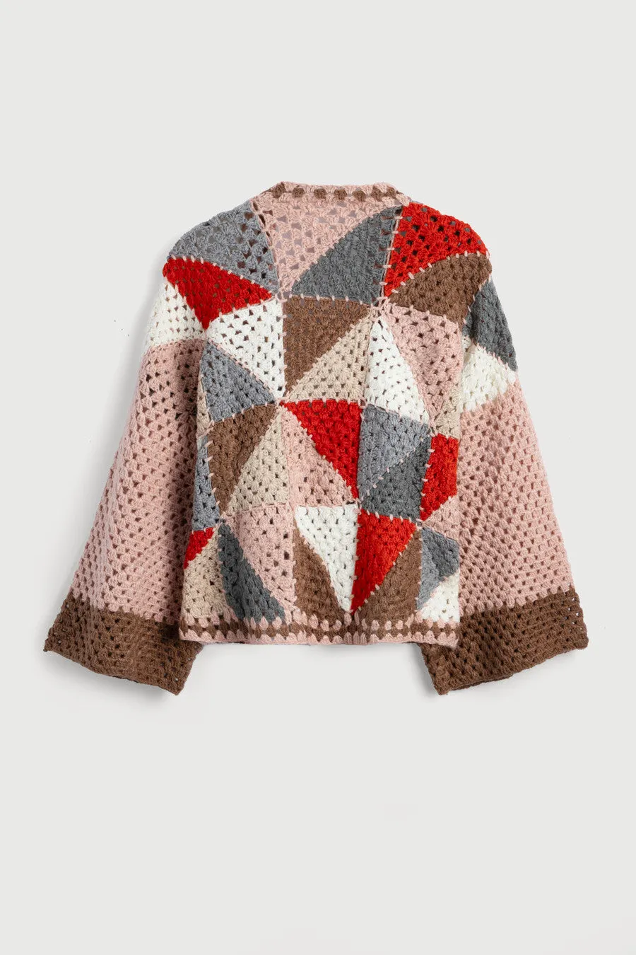 Hand-Crocheted Geometric Short Jacket