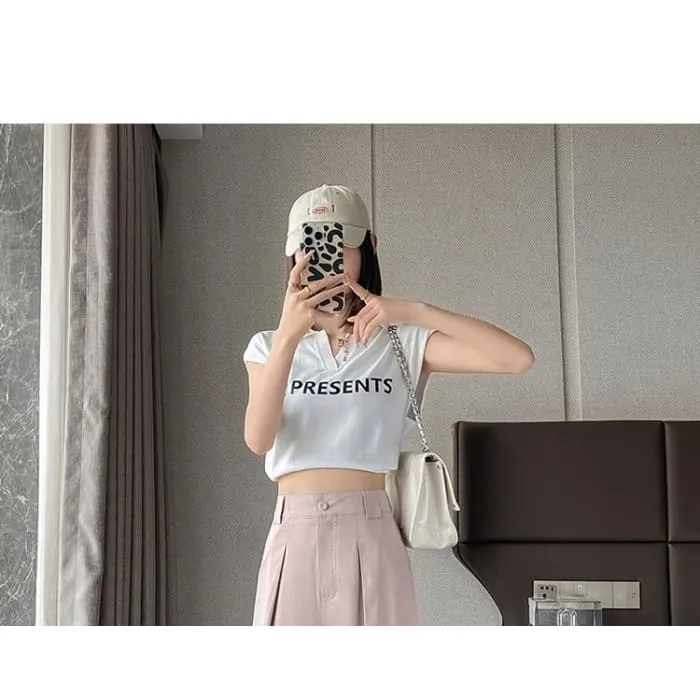 High Waist Pleated Loose Cutting Wide Leg Pants