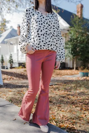 High Waist Stretch Flare Bottom Pants