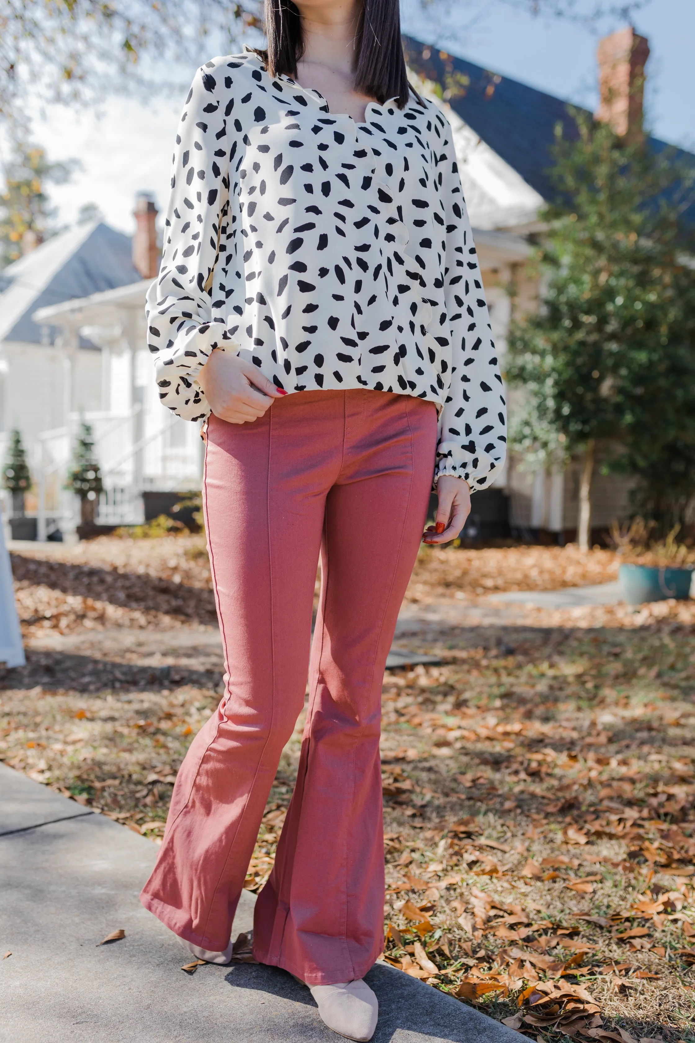 High Waist Stretch Flare Bottom Pants