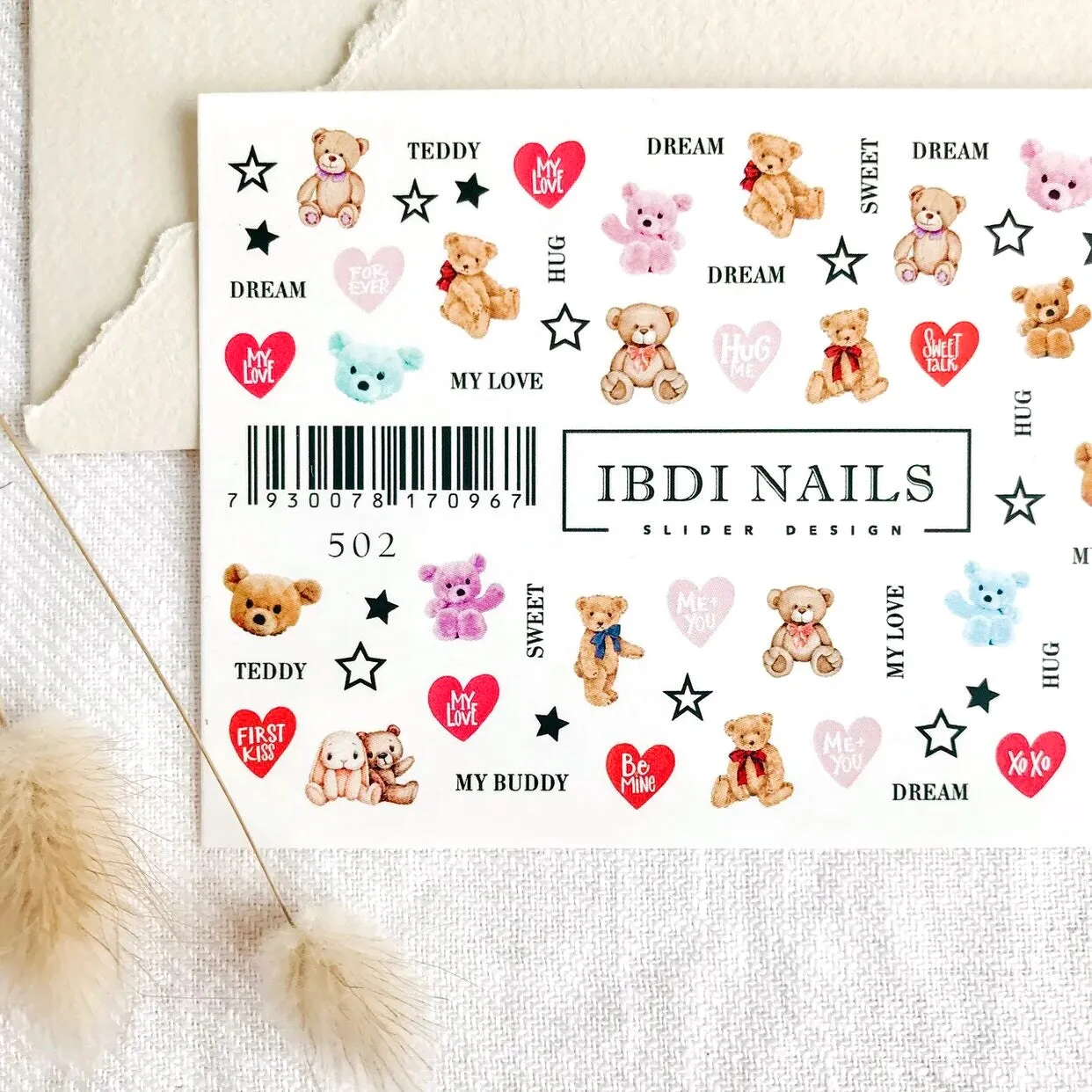 IBDI Valentines Day nail decals / sliders #502