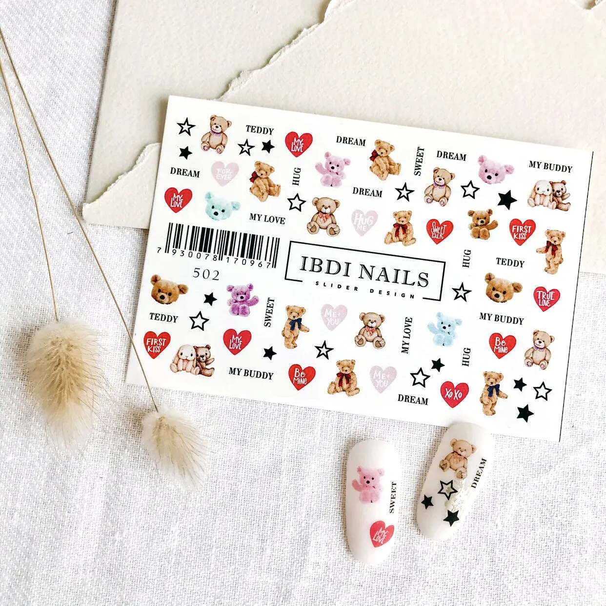 IBDI Valentines Day nail decals / sliders #502