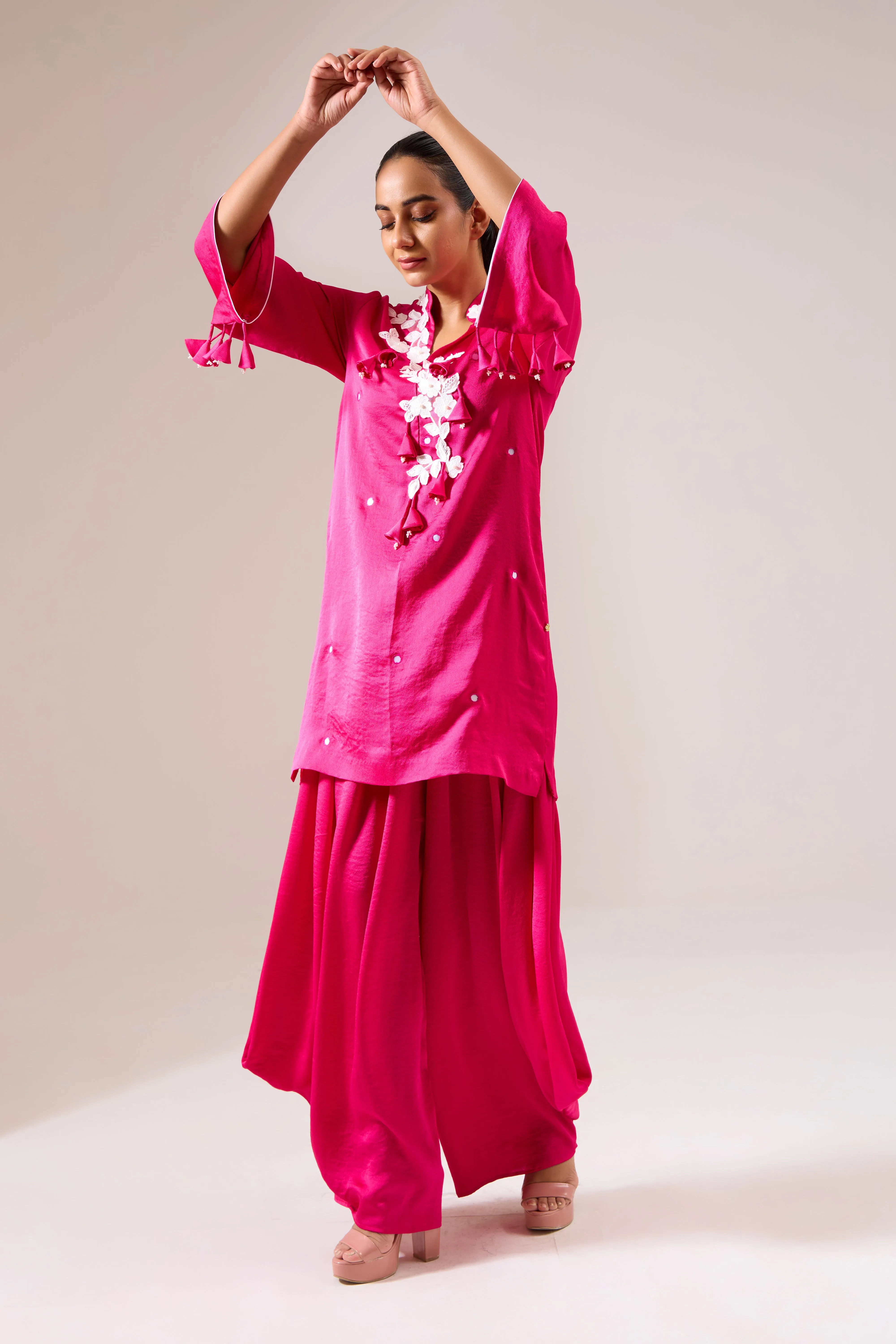 IMIRRA Formal Fuchsia Tunic